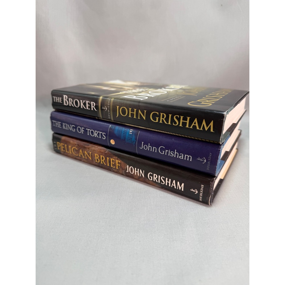 John Grisham Book Lot The Broker King of Torts Pelican Brief HC 1st Ed 1st Print